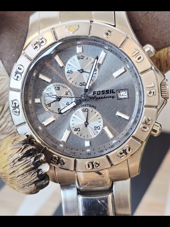 Fossil Other - Fossil Blue Silver Stainless Steel Chronograph Speedway Watch Ch2331